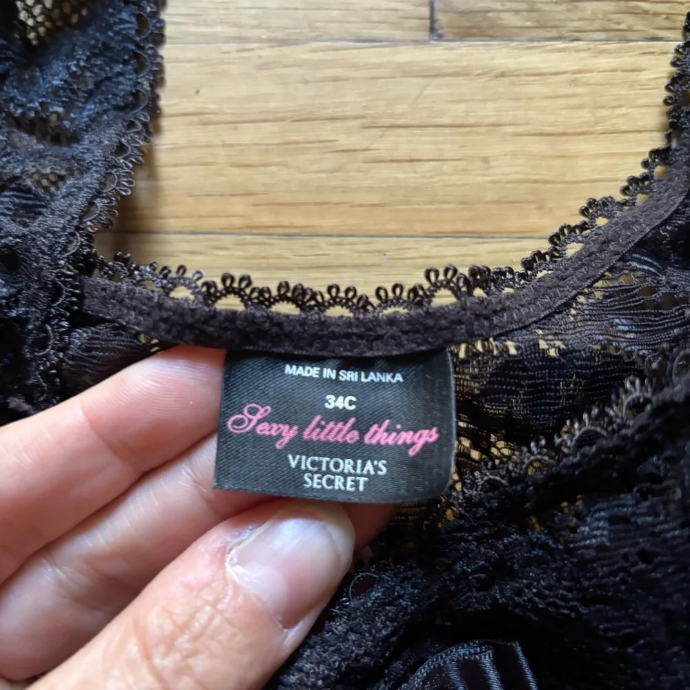 Victoria's Secret Sexy Little Things Y2K Black Underwire Cami Lace Lingerie 34C - Picture 3 of 8